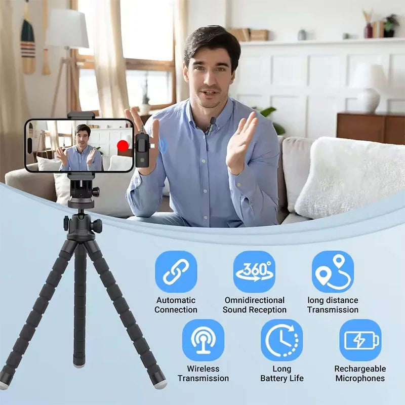 Mini Wireless Lavalier Microphone for iPhone & Type-C Devices