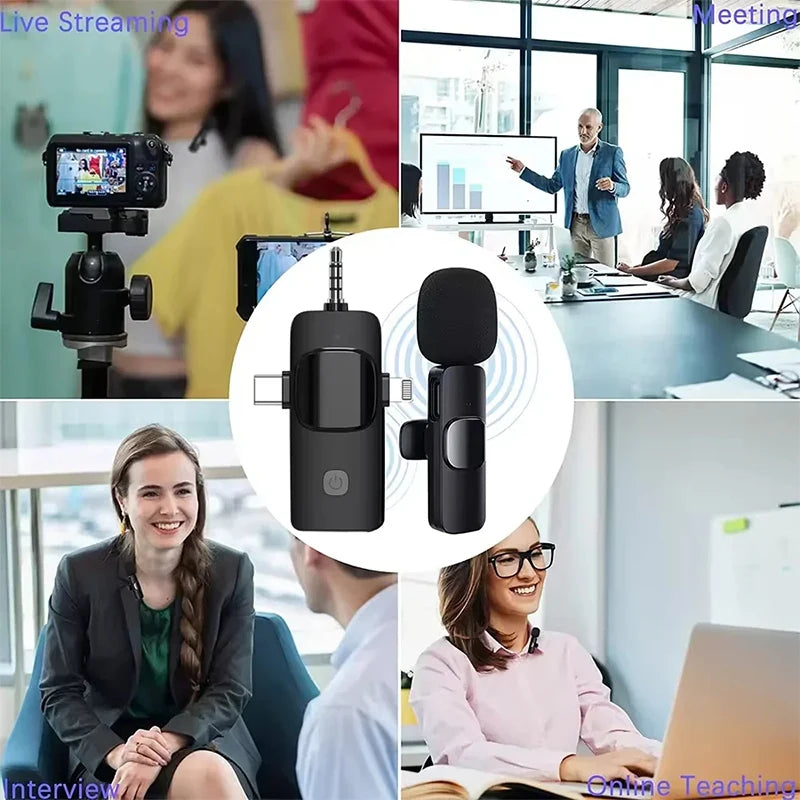 Mini Wireless Lavalier Microphone for iPhone & Type-C Devices