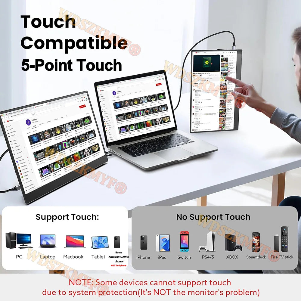 13.3” Portable Touchscreen Monitor (1200P FHD, USB-C)